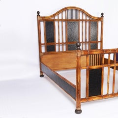 Baker British Colonial Style Bamboo Queen Bed Frame