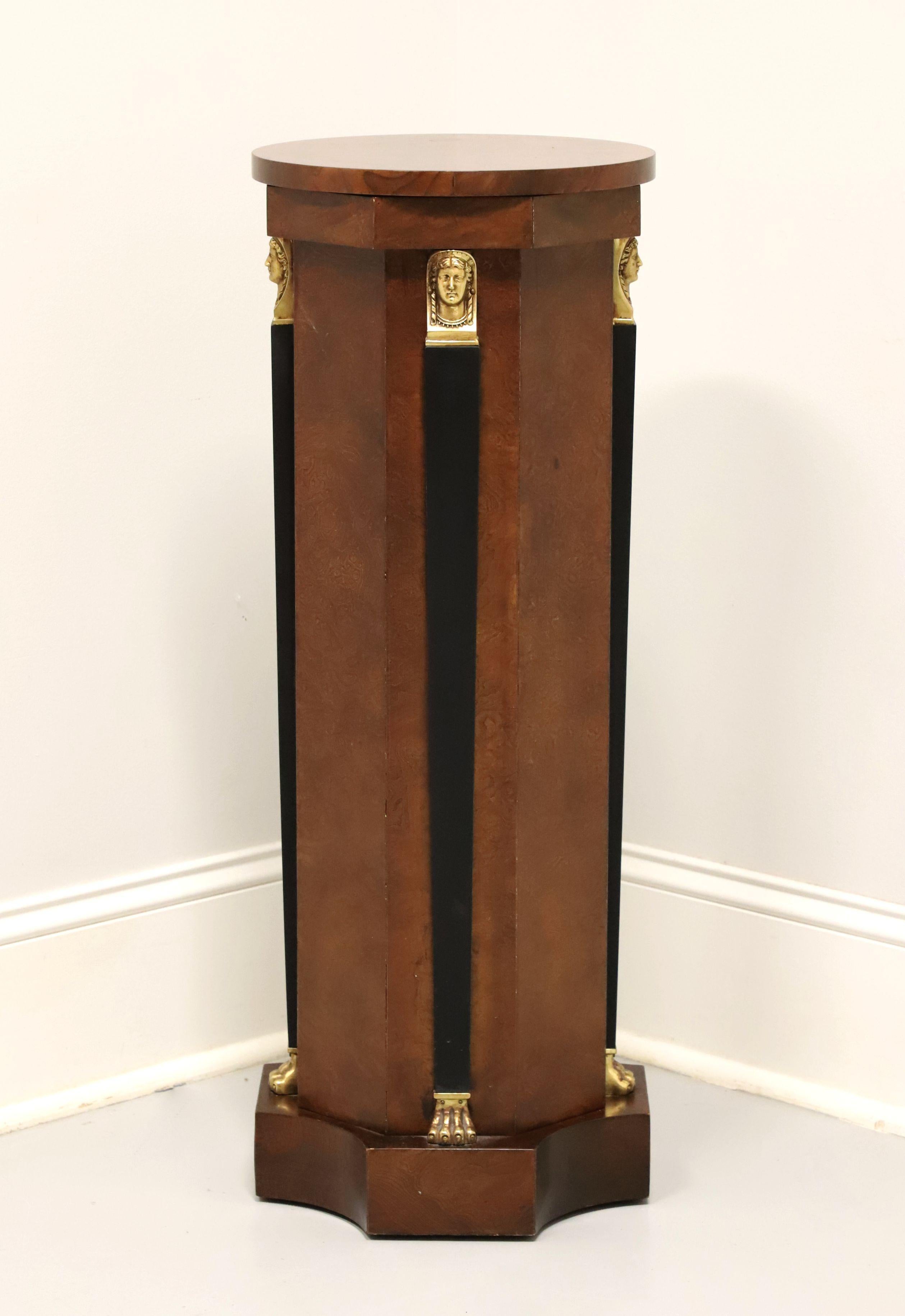 BAKER Burl Black Lacquer Neoclassical Pedestal Display Column / Plant Stand 4