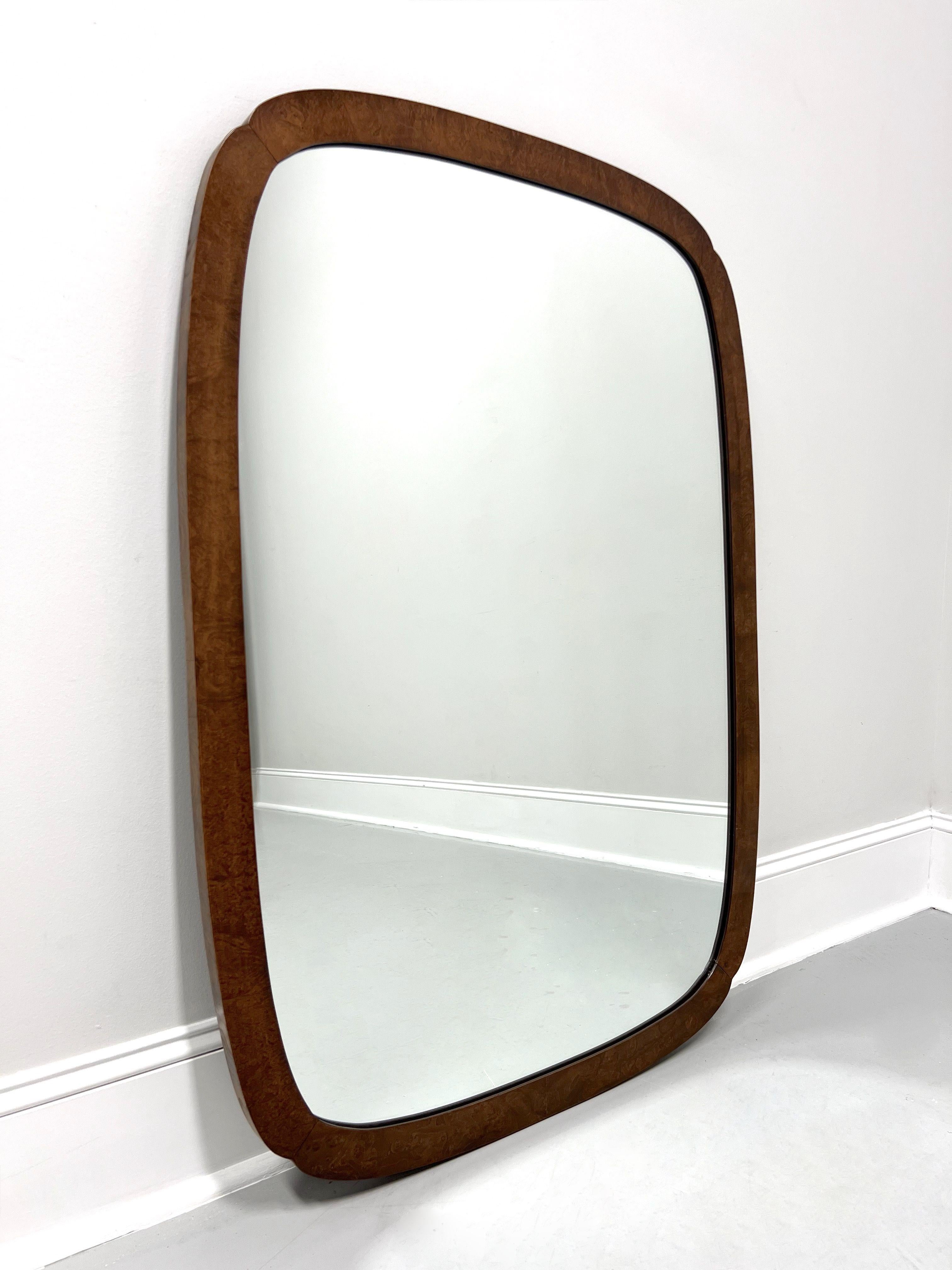 BAKER Burl Walnut Asian Inspired Wall Mirror with Clipped Corners 3