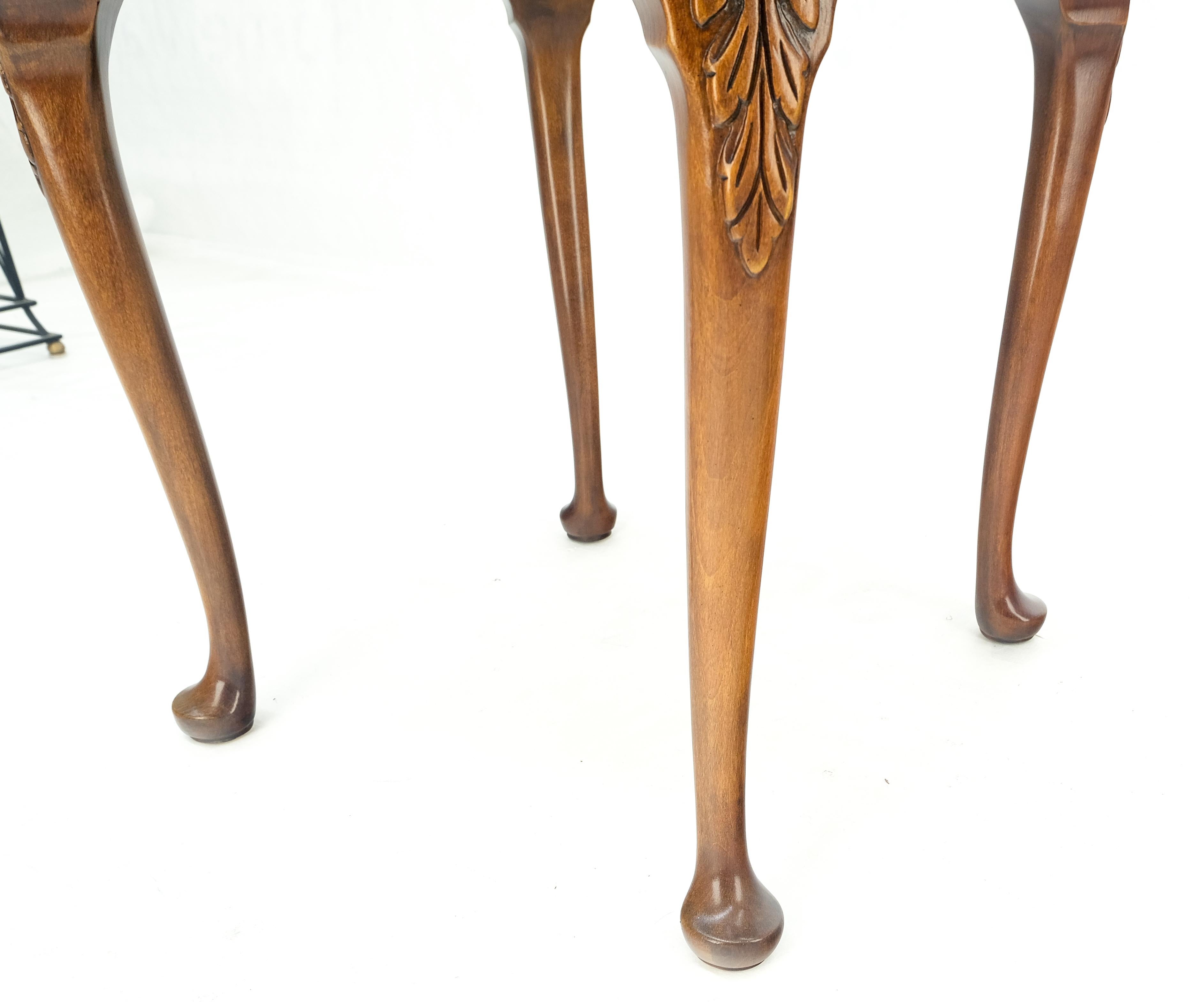 20th Century Baker Burl Wood Banded Walnut Carved Legs One Drawer Lamp End Table Stand MINT! For Sale