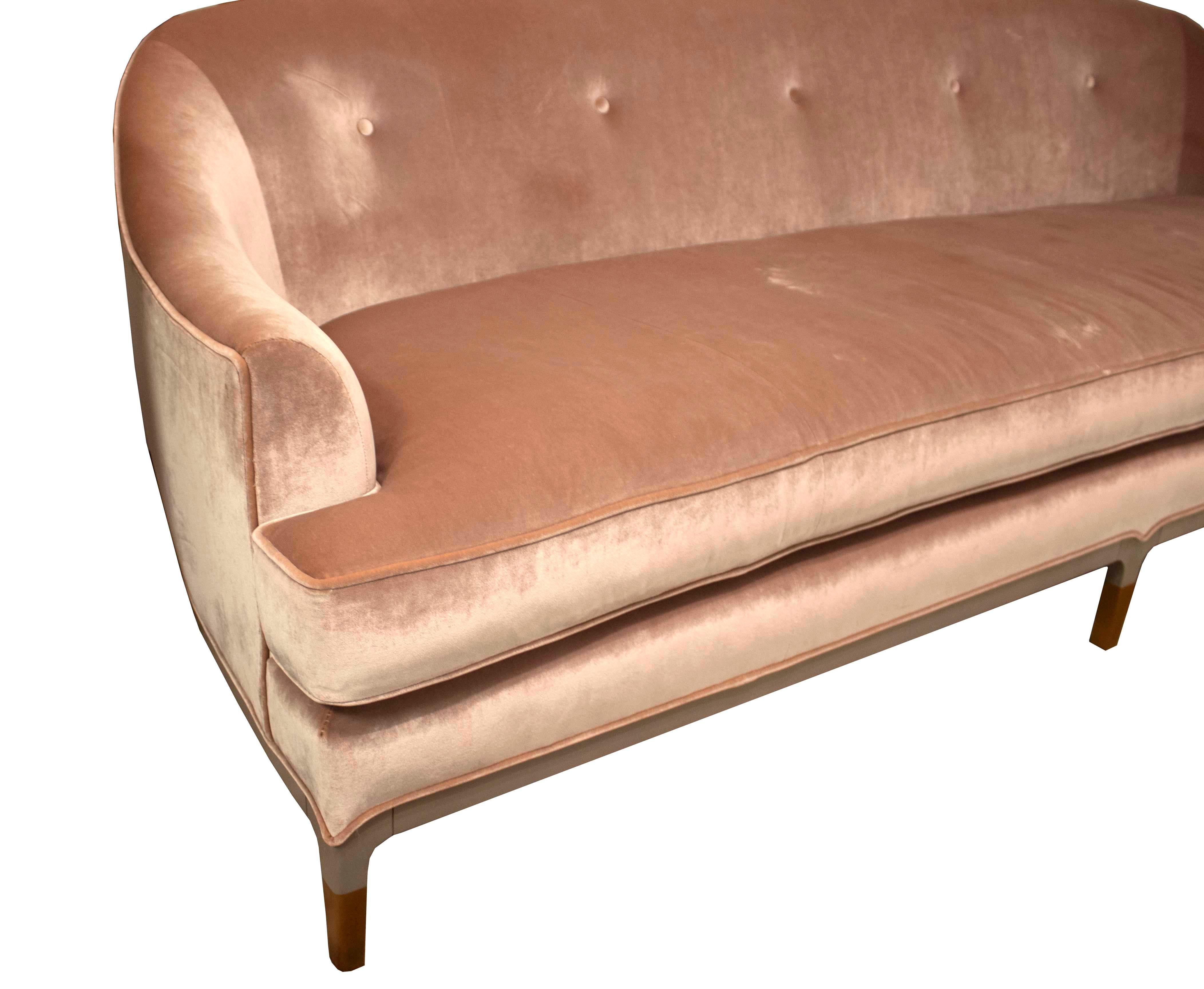Baker Carnelian by Jean-Louis Denoit Velvet Sofa 3-Seat Sofa Vintage Inspired 2