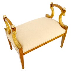 Baker Carved Gilt Dolphins Motif Window Hall Bench Quality