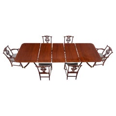 Used Baker Charleston Collection Mahogany Banded Dining Table 6 Chairs Set Stunning!