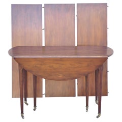 Baker Cherry Federal Extension Dropleaf Oval Dining Breakfast Table w/ 3 Leaves