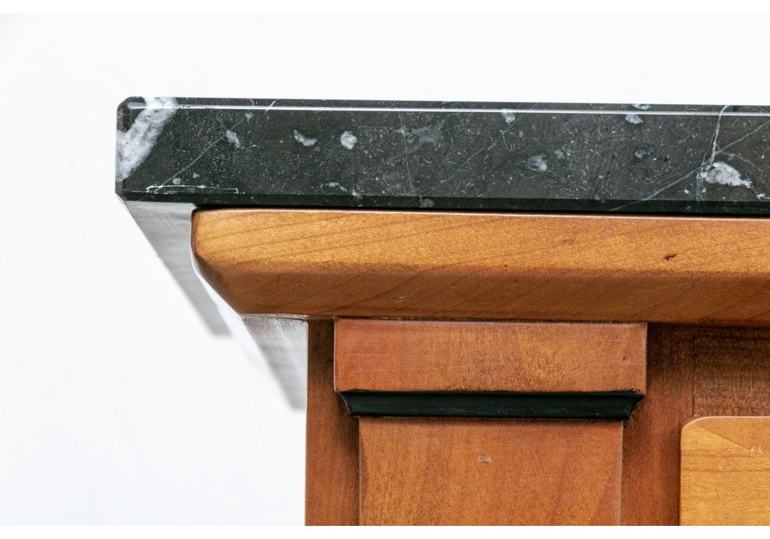 Baker Cherry Server With Black Marble Top For Sale 1