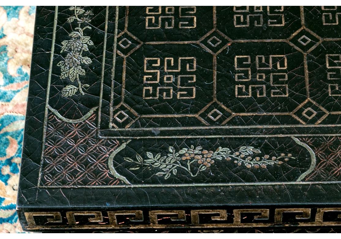 Baker Chinoiserie Ebonized Cocktail Table For Sale 8