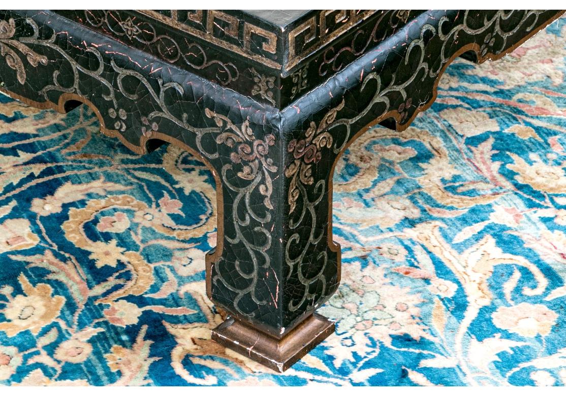 Baker Chinoiserie Ebonized Cocktail Table For Sale 2