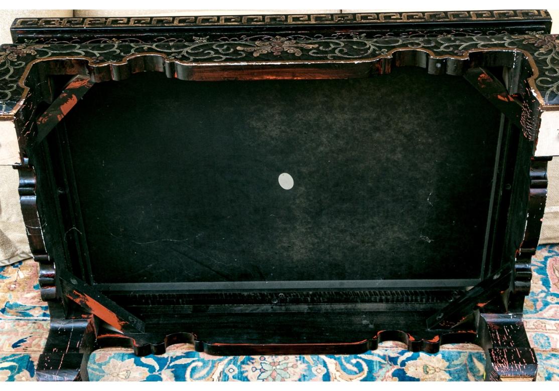 Baker Chinoiserie Ebonized Cocktail Table For Sale 3