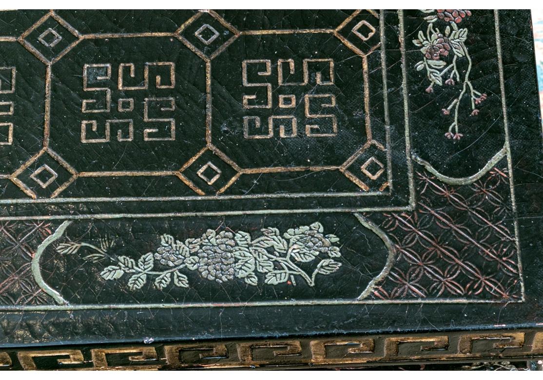 Baker Chinoiserie Ebonized Cocktail Table For Sale 4
