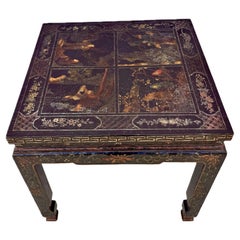 Baker Chinoiserie Ebonized Side Table Baker Chinoiserie Ebonized Side Table
