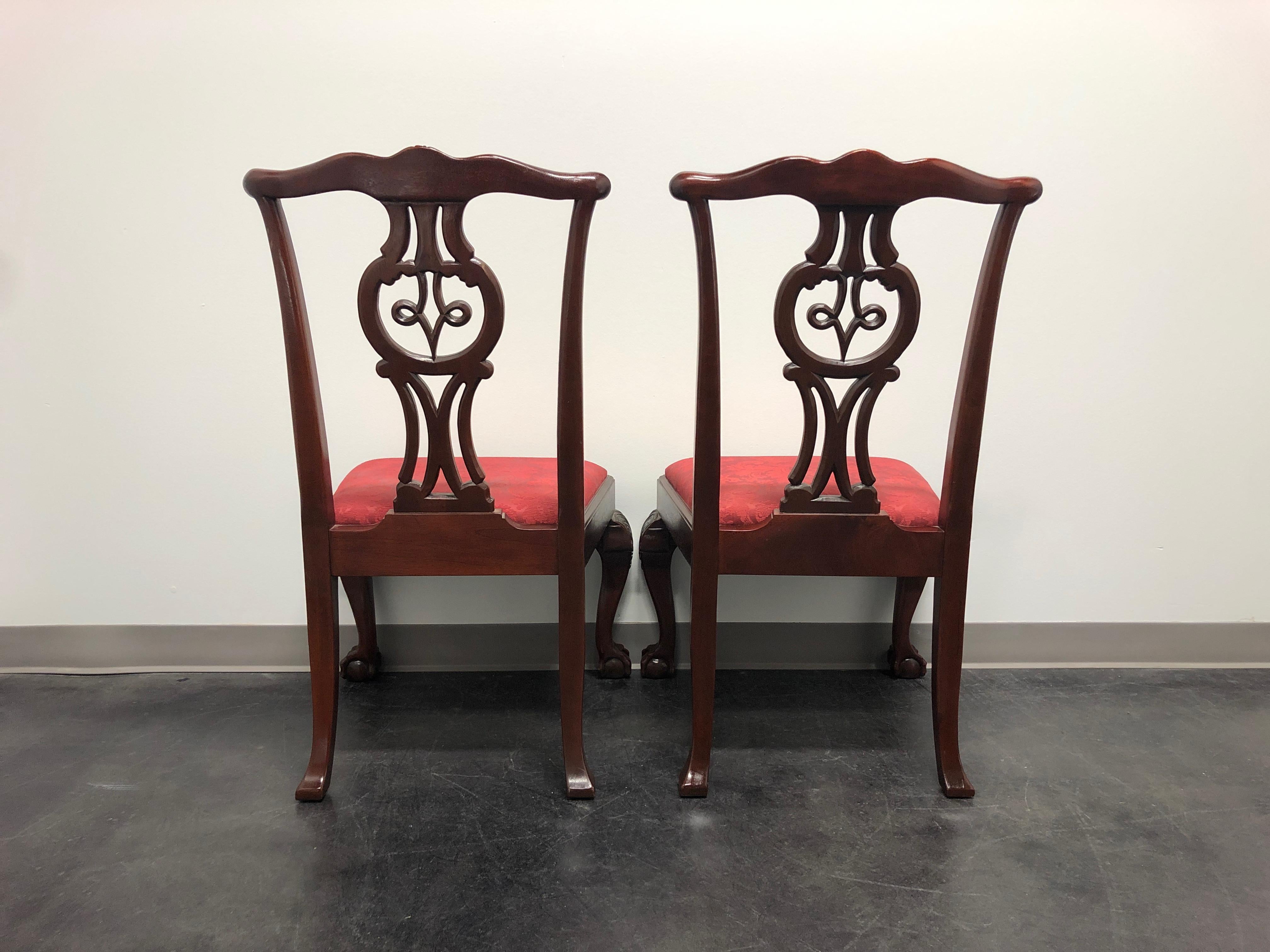 20th Century BAKER Chippendale Ball in Claw Mahogany Dining Side Chairs - Pair B
