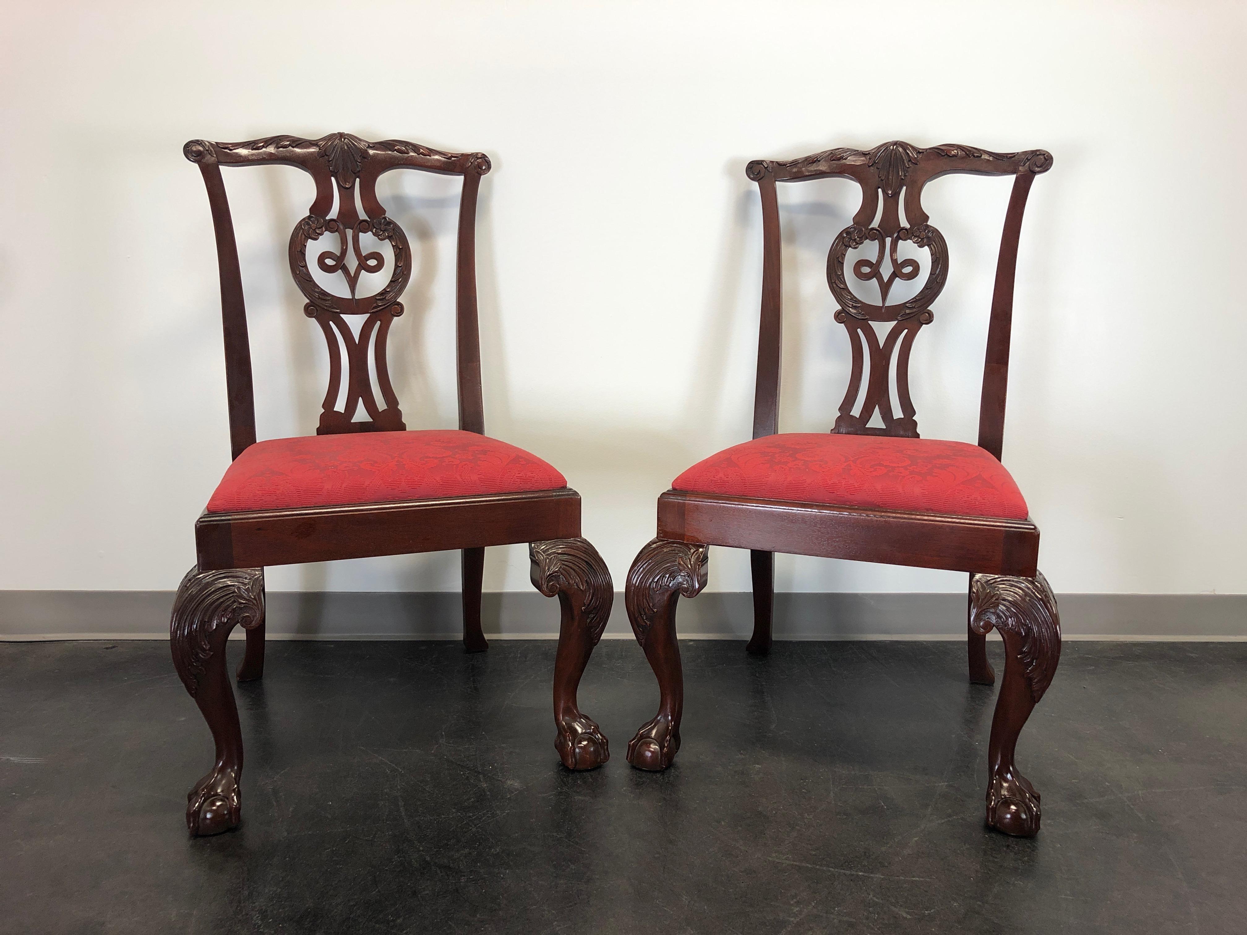 BAKER Chippendale Ball in Claw Mahogany Dining Side Chairs - Pair C 5