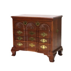 Baker Chippendale Carved Cherry Block Front Four Drawer Chest 20th