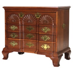 Baker Chippendale Carved Cherry Block Front Four Drawer Chest 20th