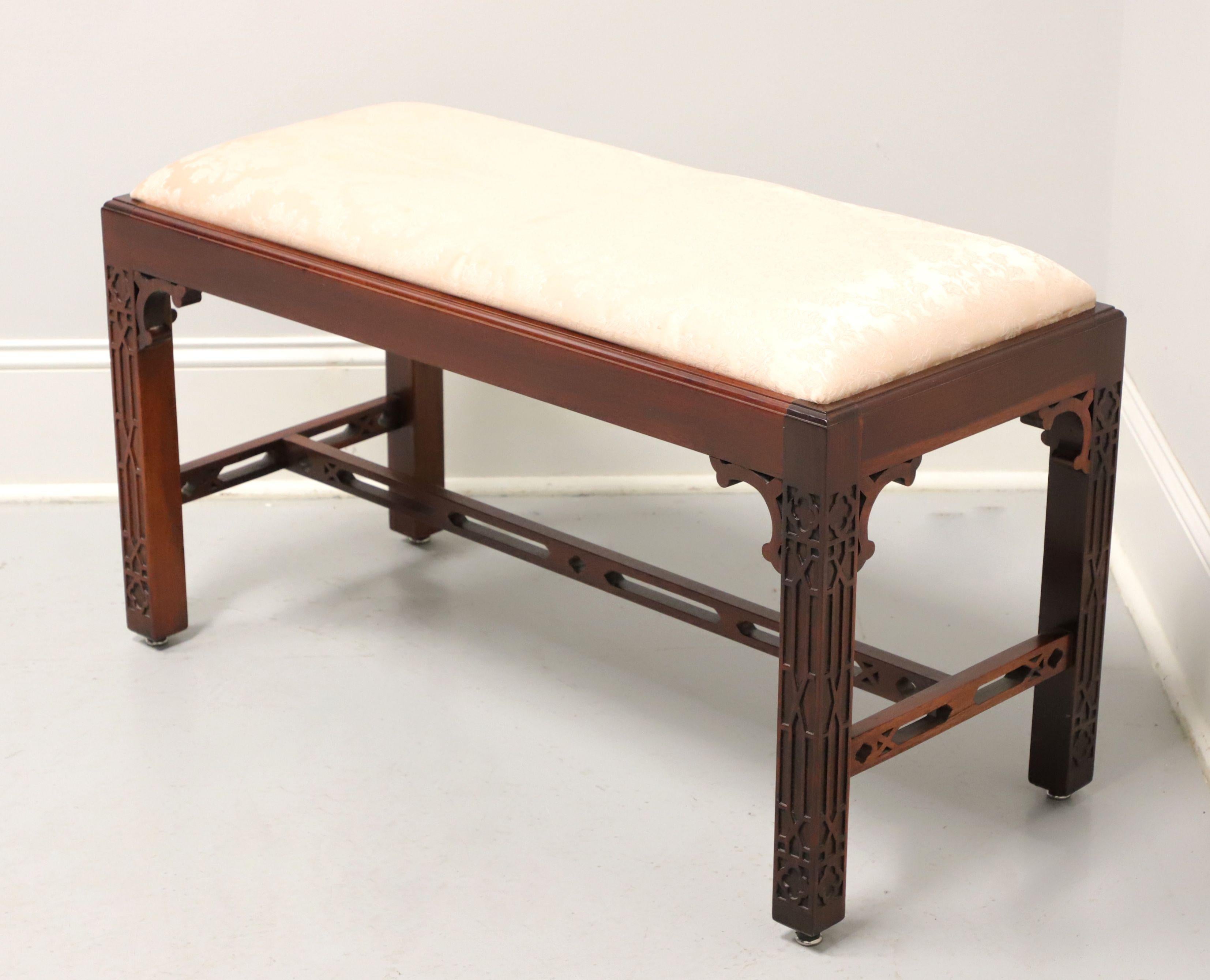 American BAKER Cliveden Place Mahogany Chippendale Style Fretwork Bench