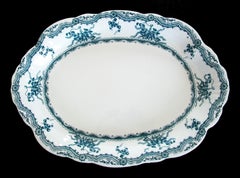 Baker & Co. Ltd, Plat antique décoré par transfert de bleu, K.K., vers 1893