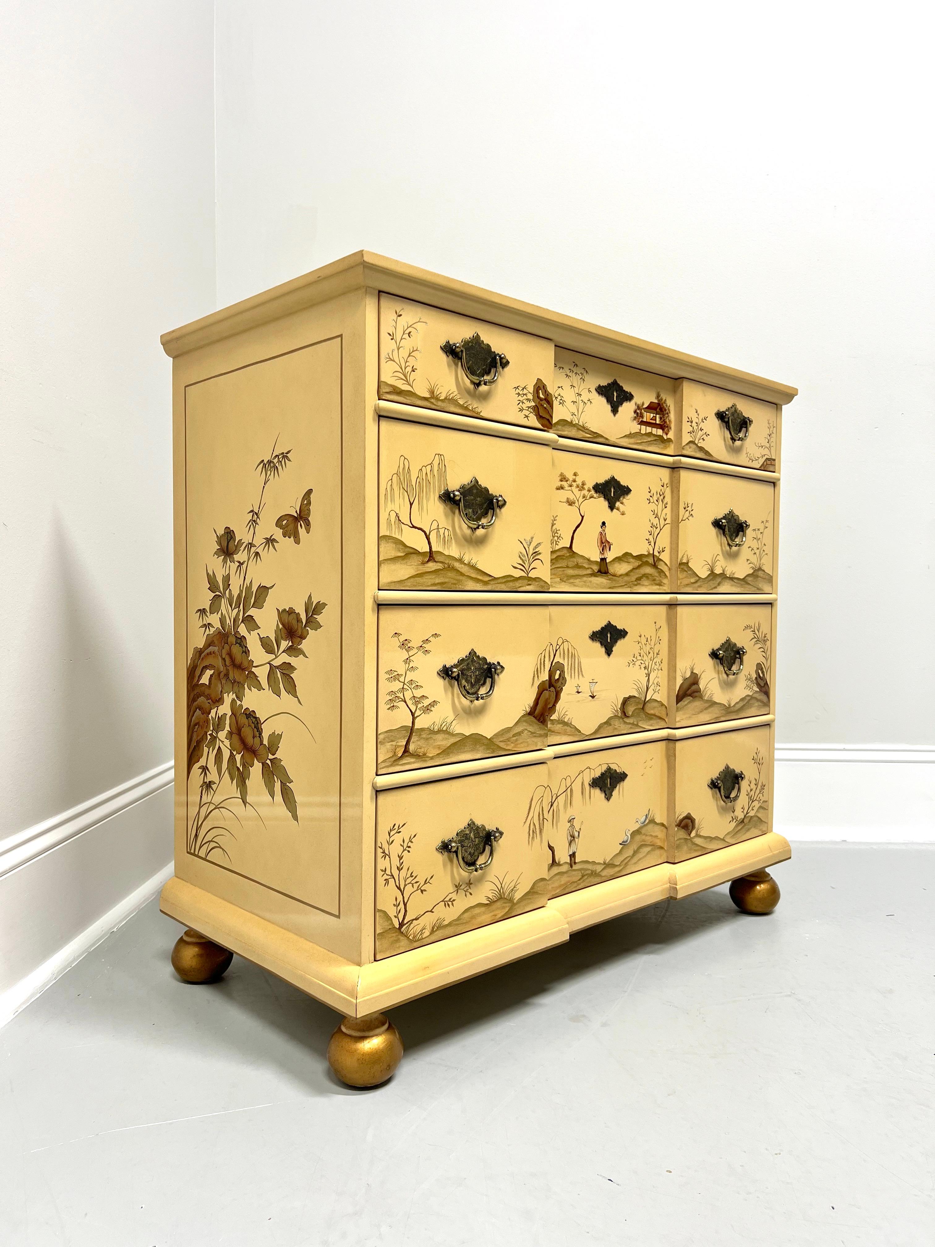 BAKER Collectors Edition Hand Painted Lacquered Asian Chinoiserie Bachelor Chest 7