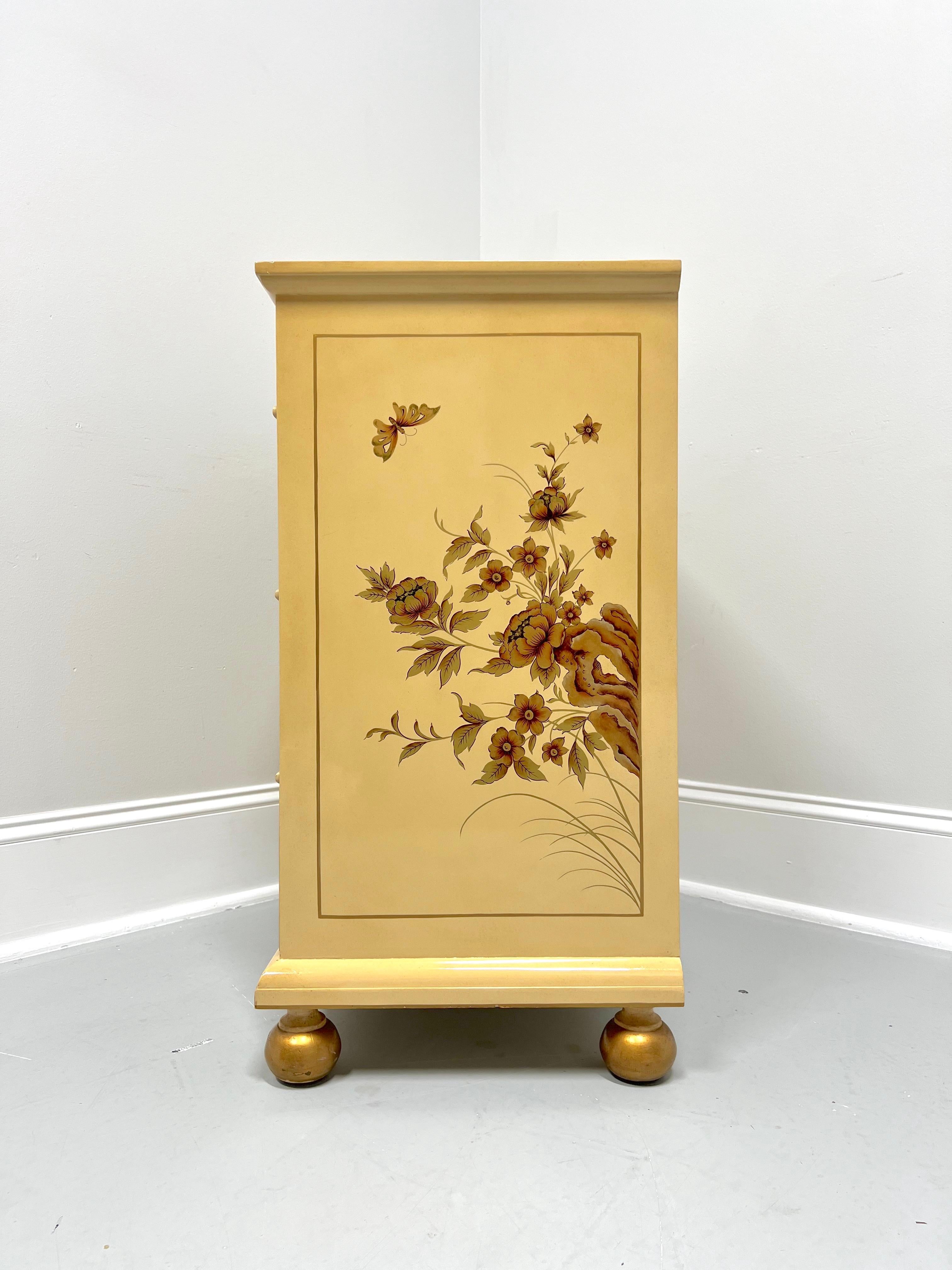 BAKER Collectors Edition Hand Painted Lacquered Asian Chinoiserie Bachelor Chest In Good Condition In Charlotte, NC