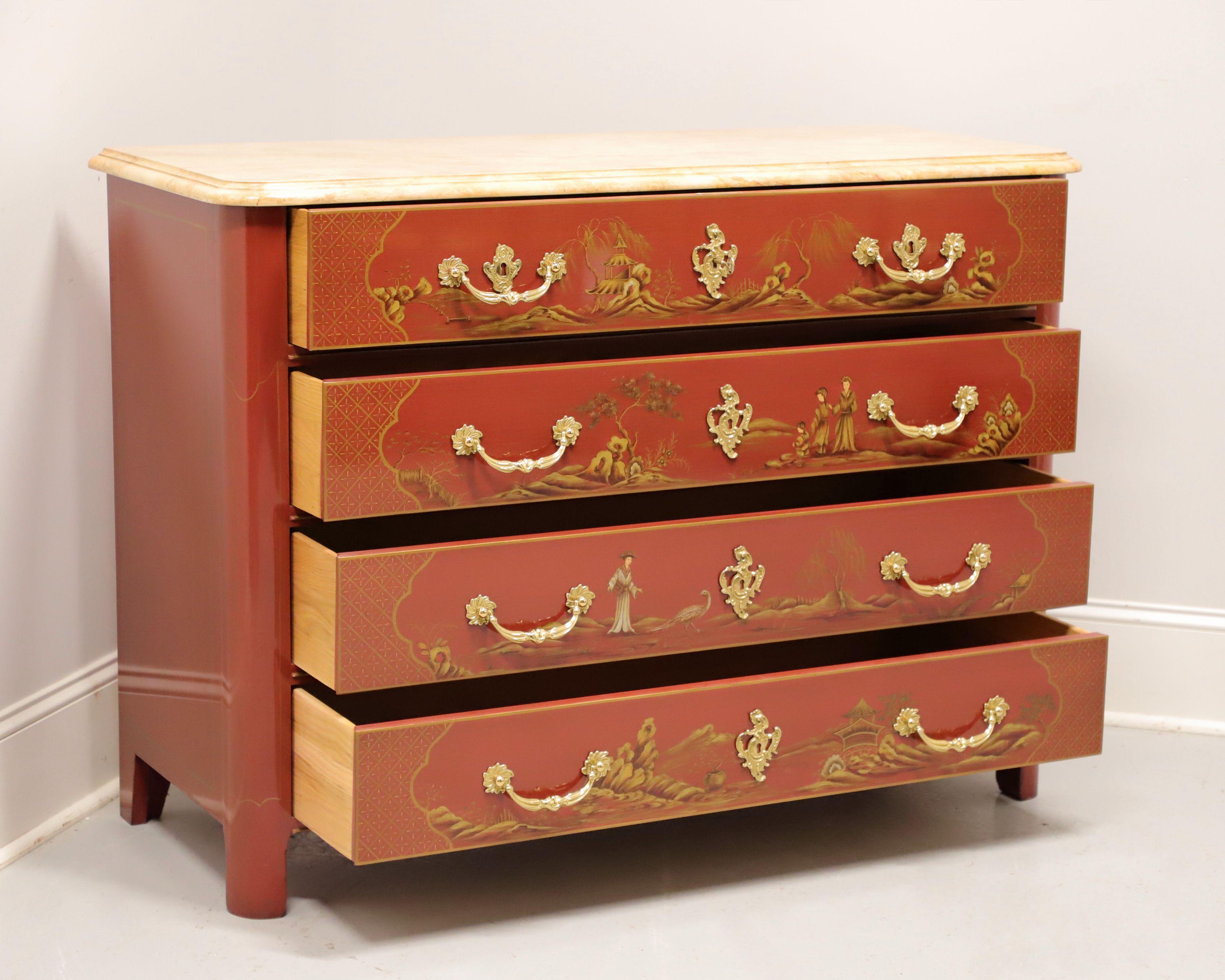 American BAKER Collector's Edition Hand Painted Lacquered Chinoiserie Occasional Chest For Sale