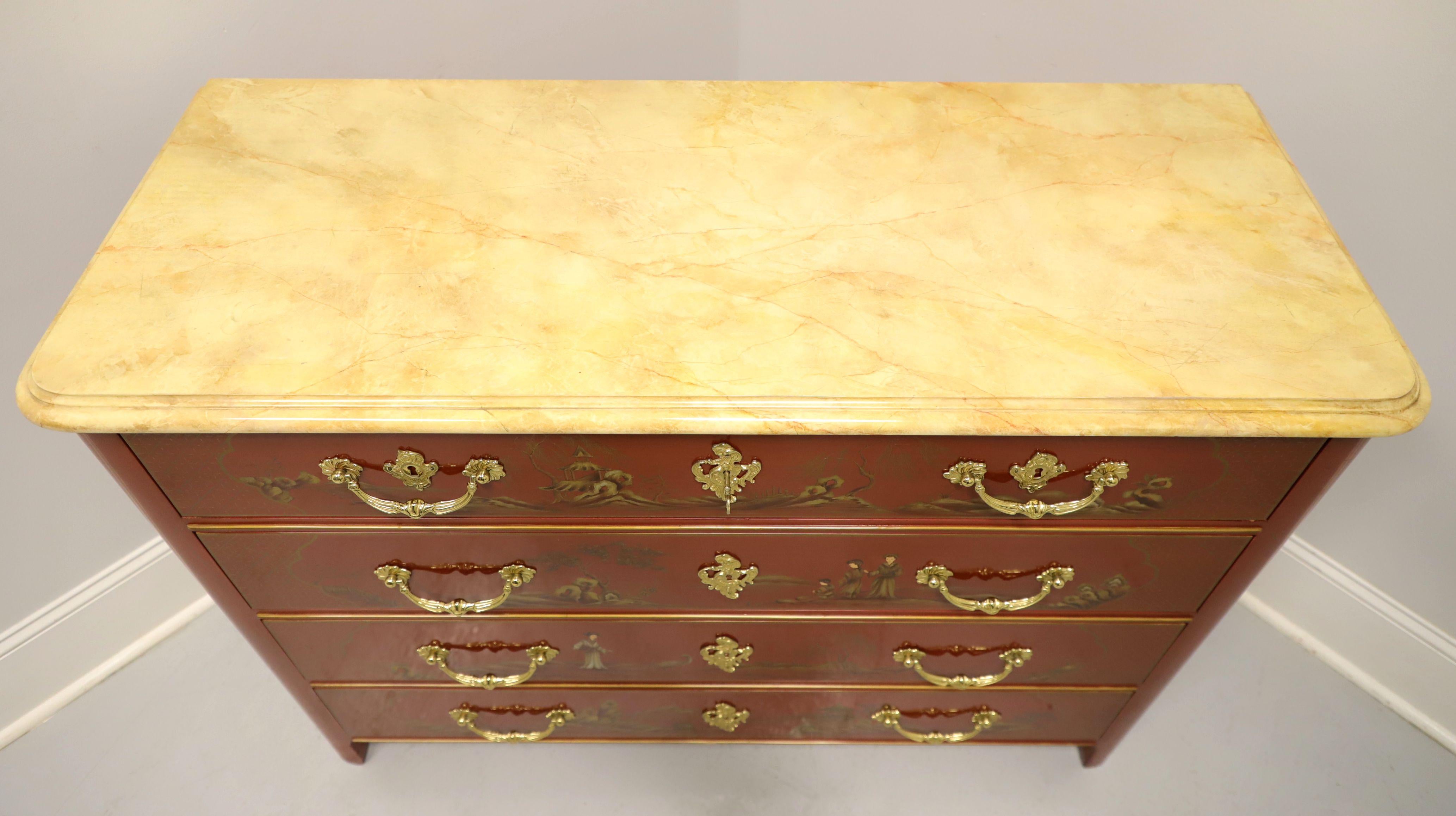 BAKER Collector's Edition Hand Painted Lacquered Chinoiserie Occasional Chest In Good Condition For Sale In Charlotte, NC
