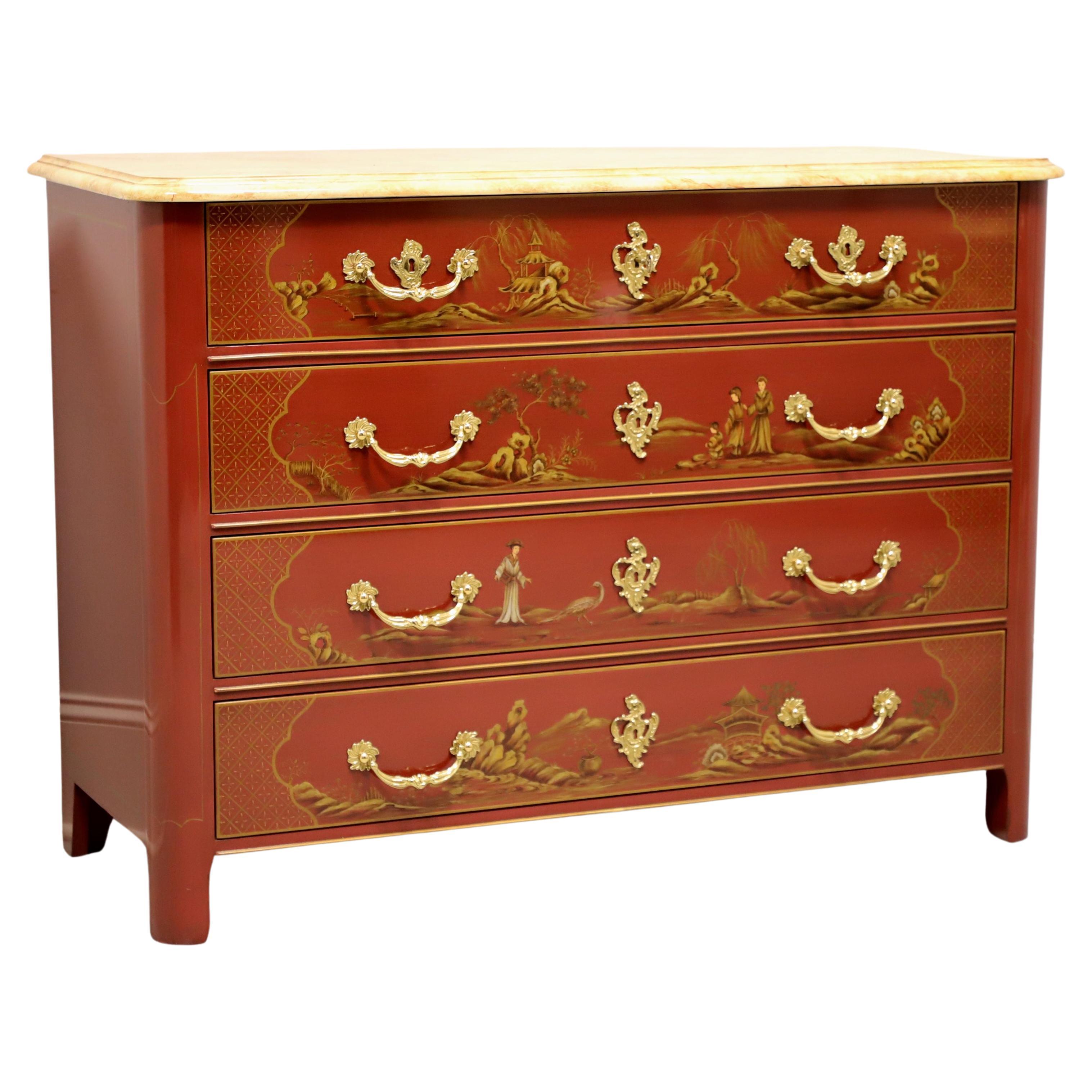 Édition de collection BAKER Commode d'appoint laquée à la main style chinoiseries