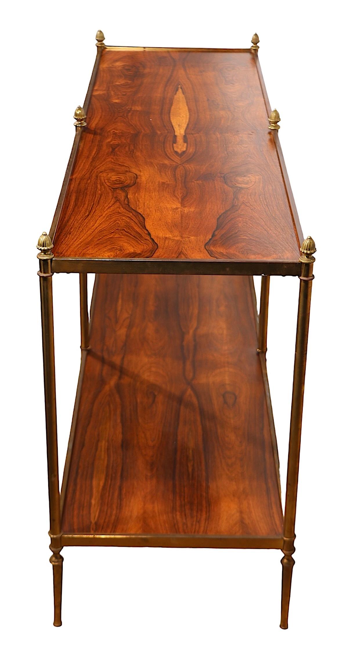 Baker Collectors Edition Rosewood and Brass Two Tier  Console Table 4