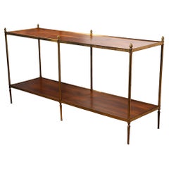 Baker Collectors Edition Rosewood and Brass Two Tier Console Table
