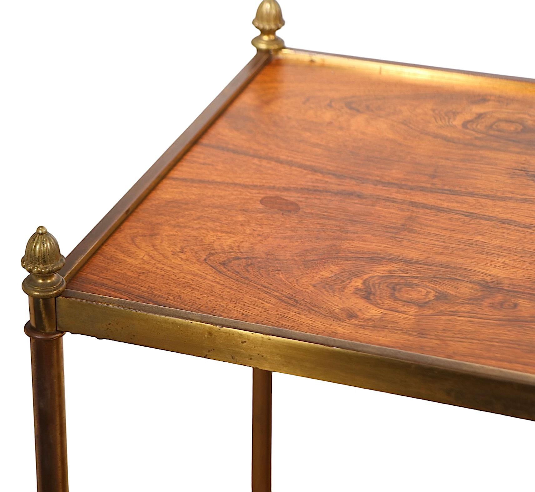 Neoclassical Revival Baker Collectors Edition Rosewood and Brass Two Tier  Console Table