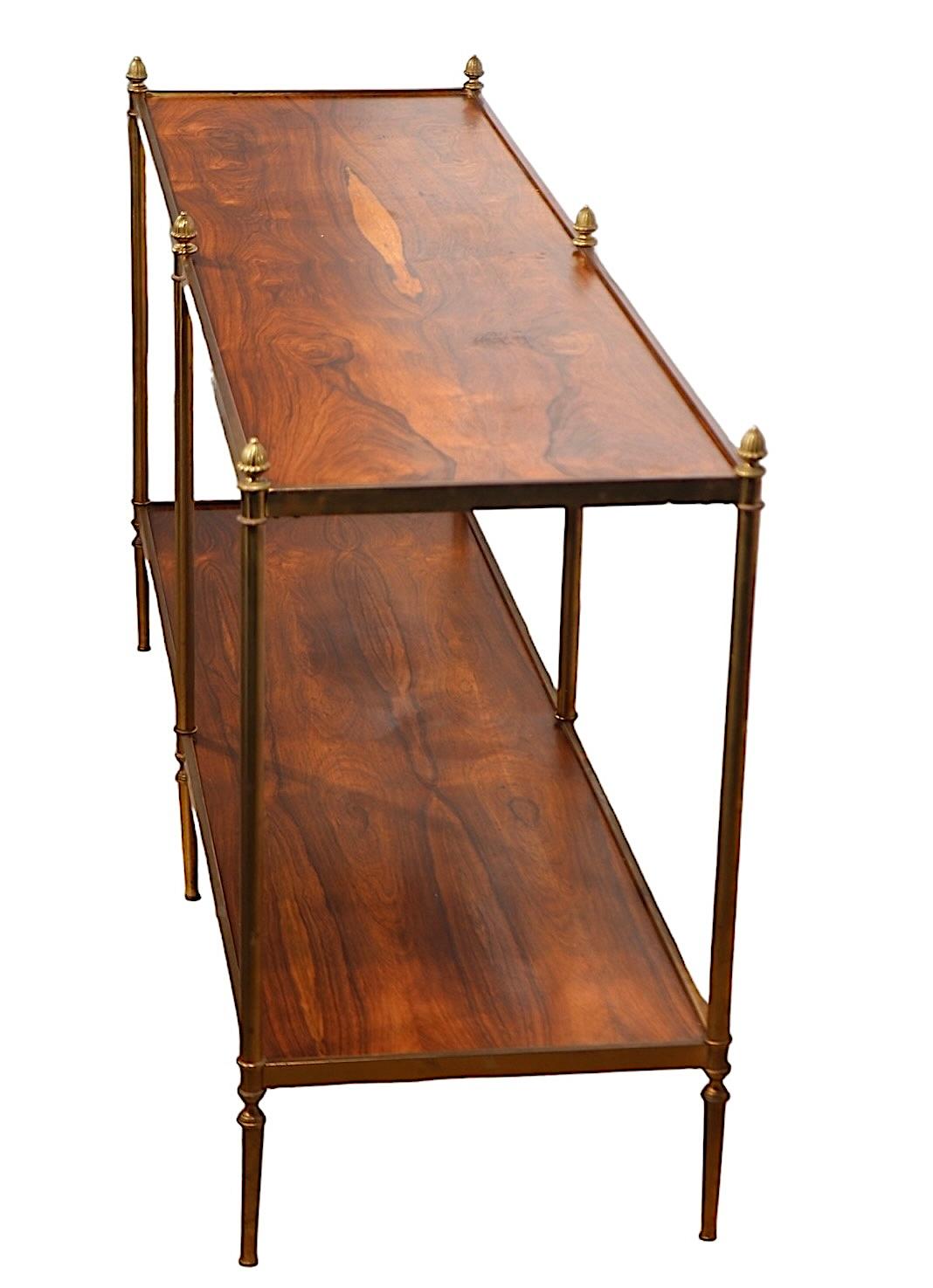 American Baker Collectors Edition Rosewood and Brass Two Tier  Console Table