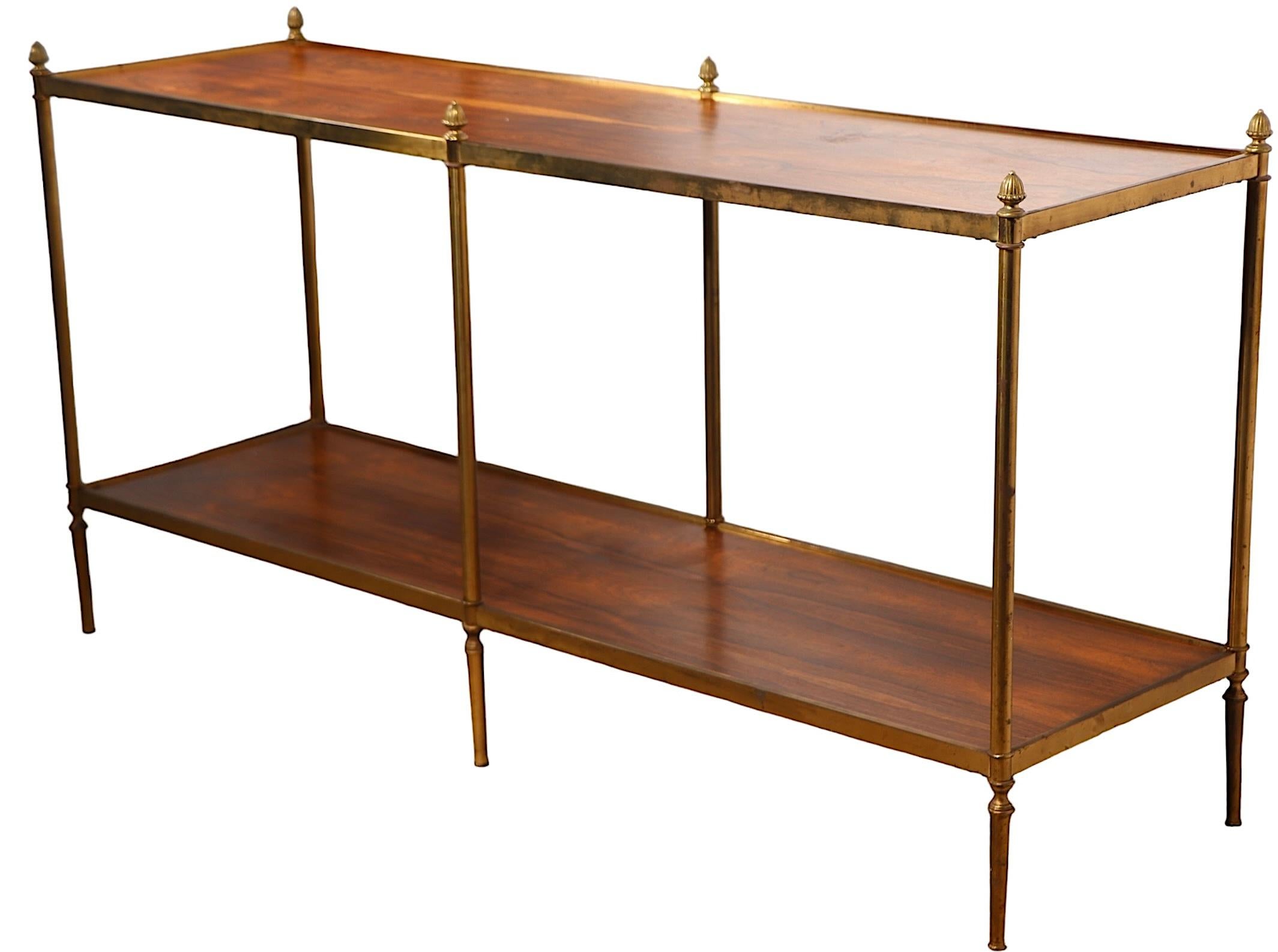 Baker Collectors Edition Rosewood and Brass Two Tier  Console Table 3