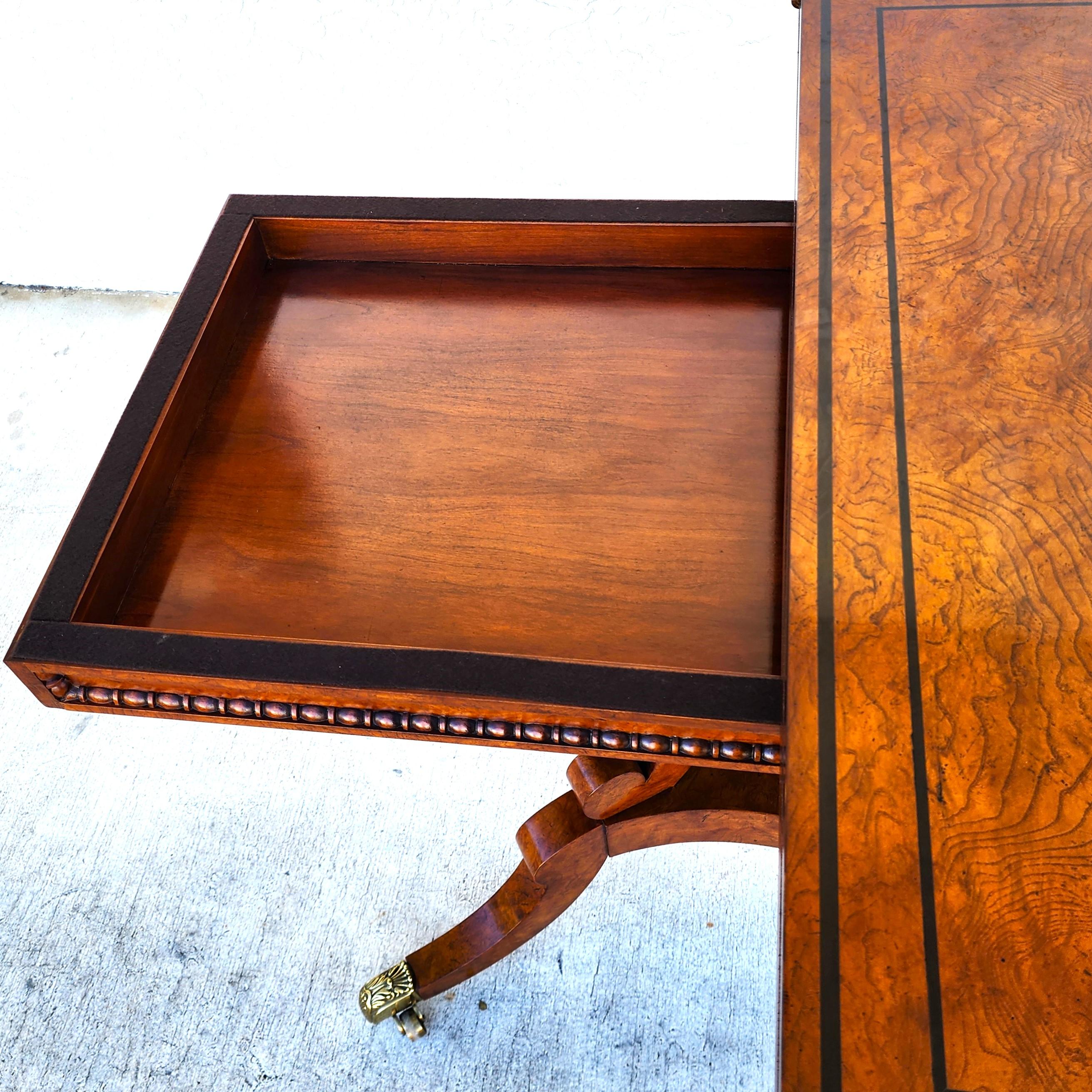 Baker Console To Game Table Flip Top Convertible 7