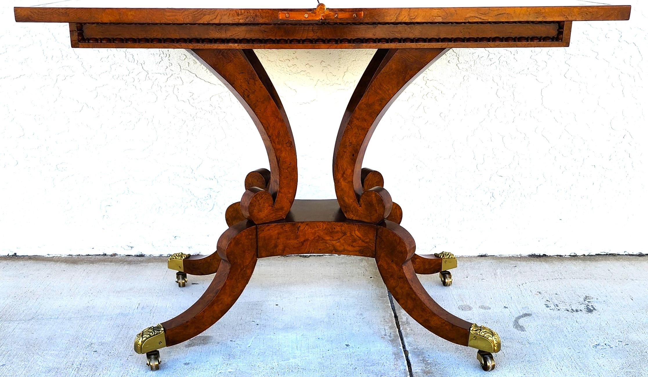 Baker Console To Game Table Flip Top Convertible 11