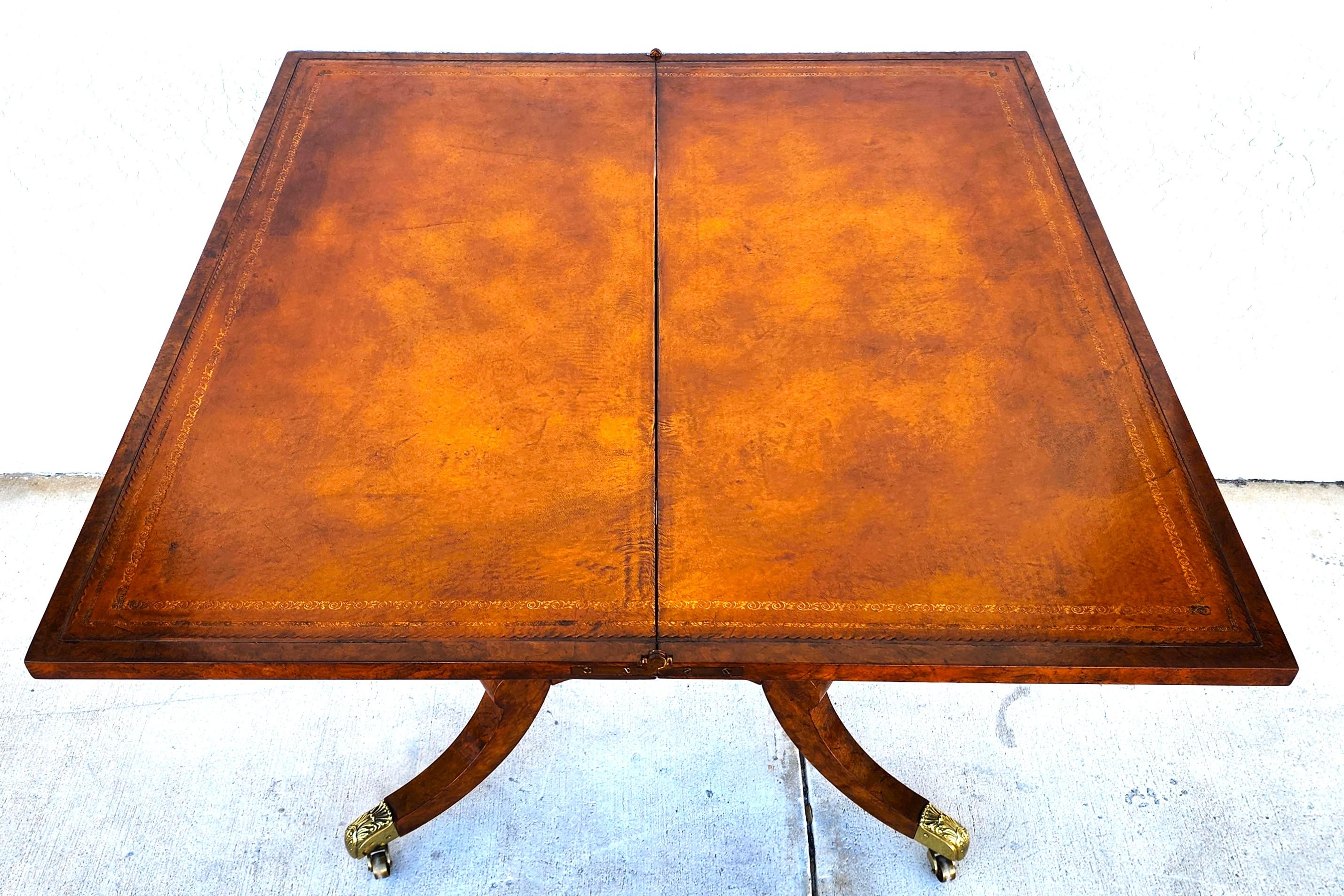 Late 20th Century Baker Console To Game Table Flip Top Convertible