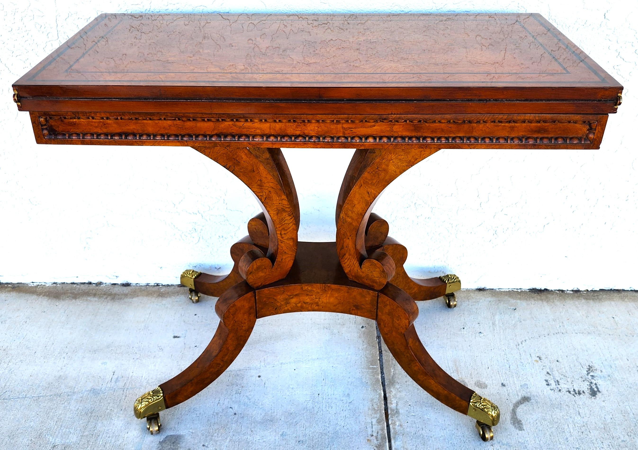 Brass Baker Console To Game Table Flip Top Convertible