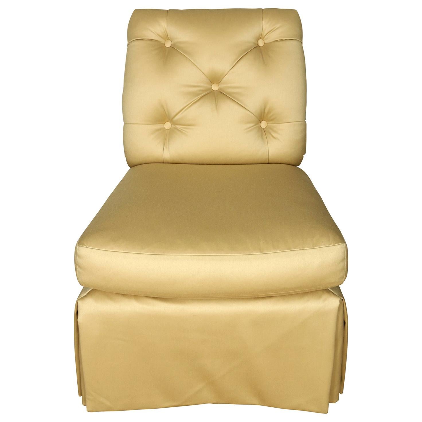 Baker Cream Upholstered Slipper Chair