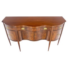 Baker Crotch Mahogany Serpentine Front Federal Sideboard Credenza Cabinet MINT