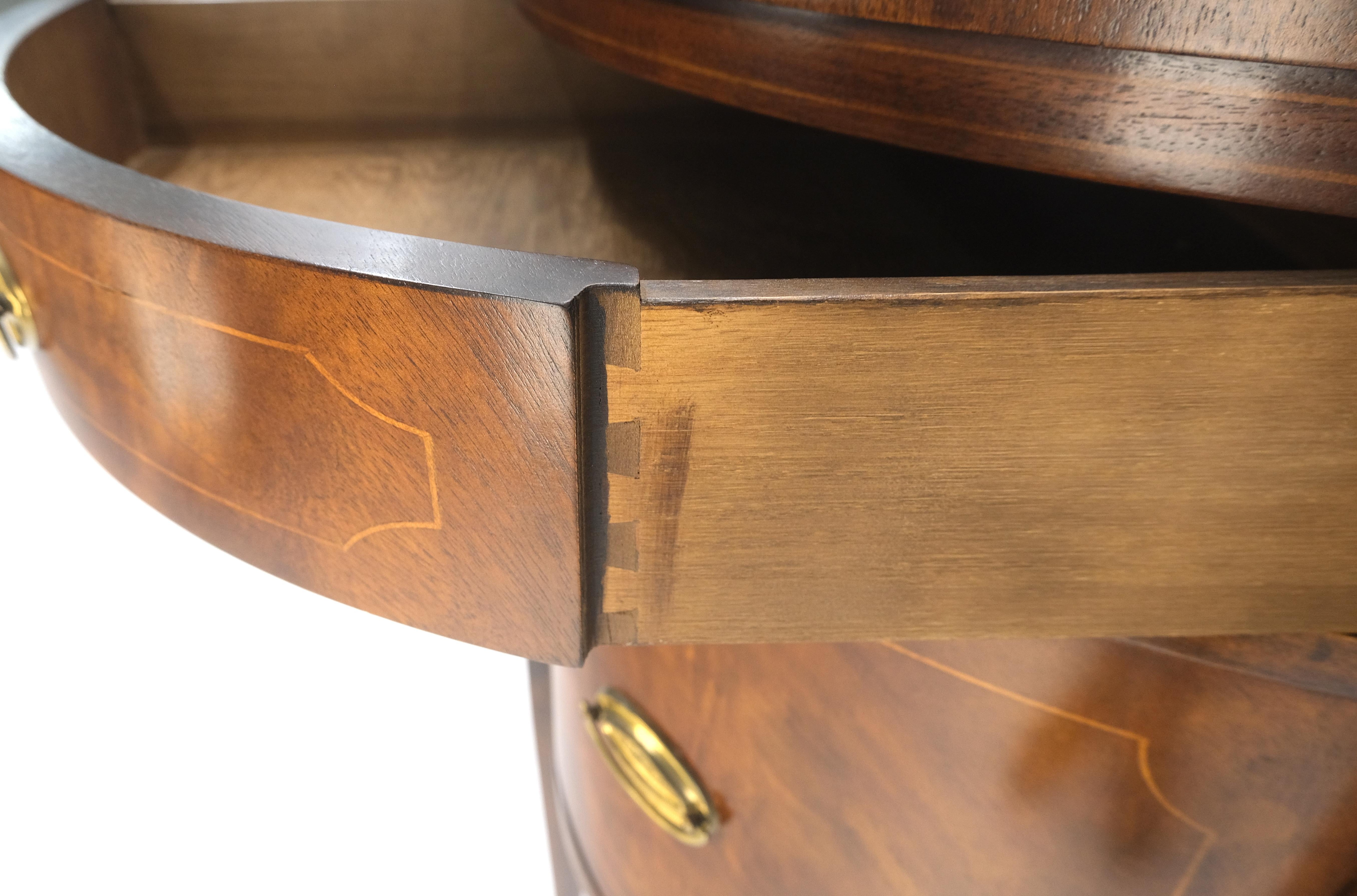Baker Crotch Mahogany Serpentine Front Federal Sideboard Credenza Cabinet MINT For Sale 3