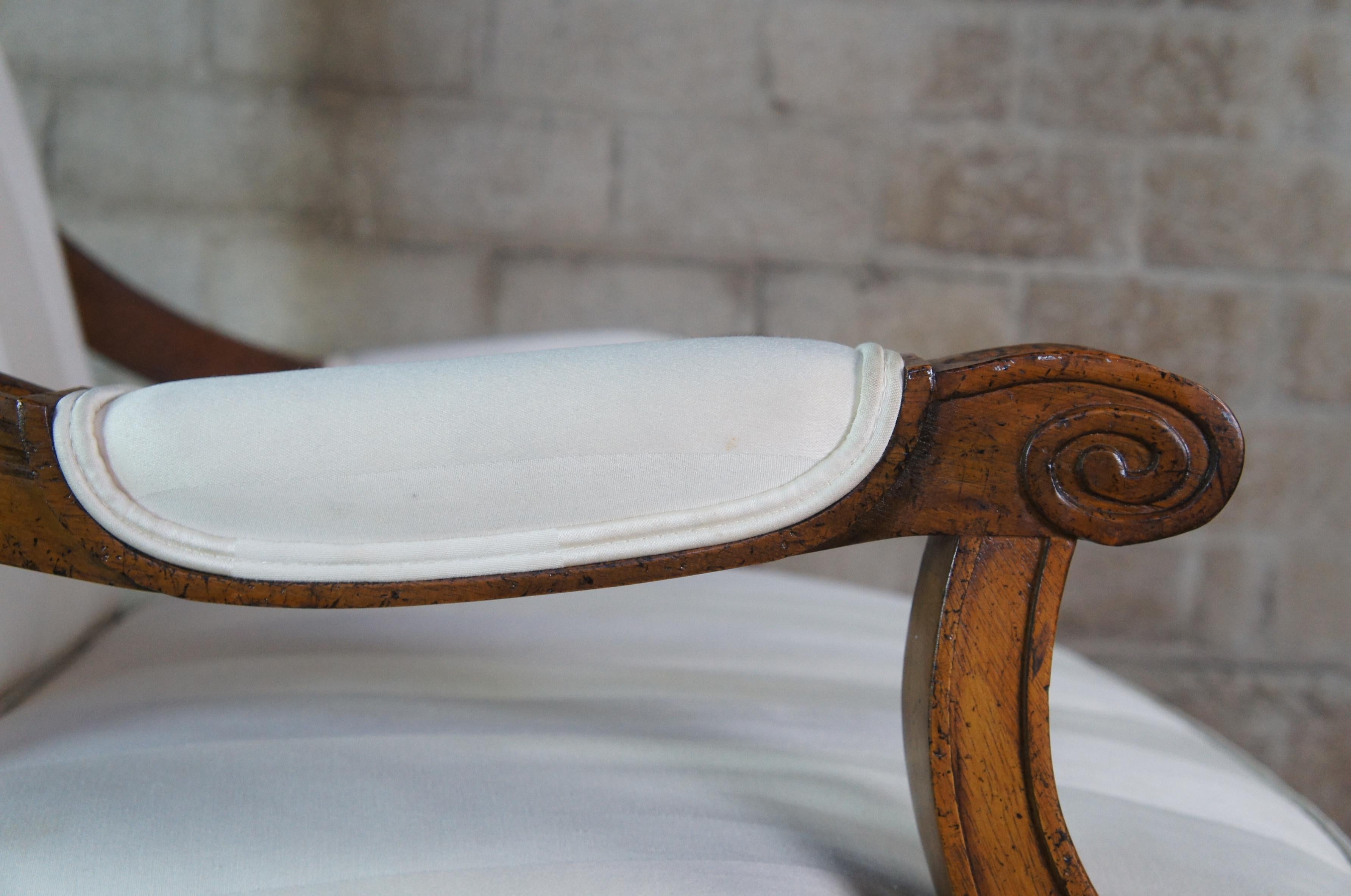 Baker Crown Tulip Collection French Louis XVI Fauteuil Walnut Bergere Arm Chair In Good Condition In Dayton, OH