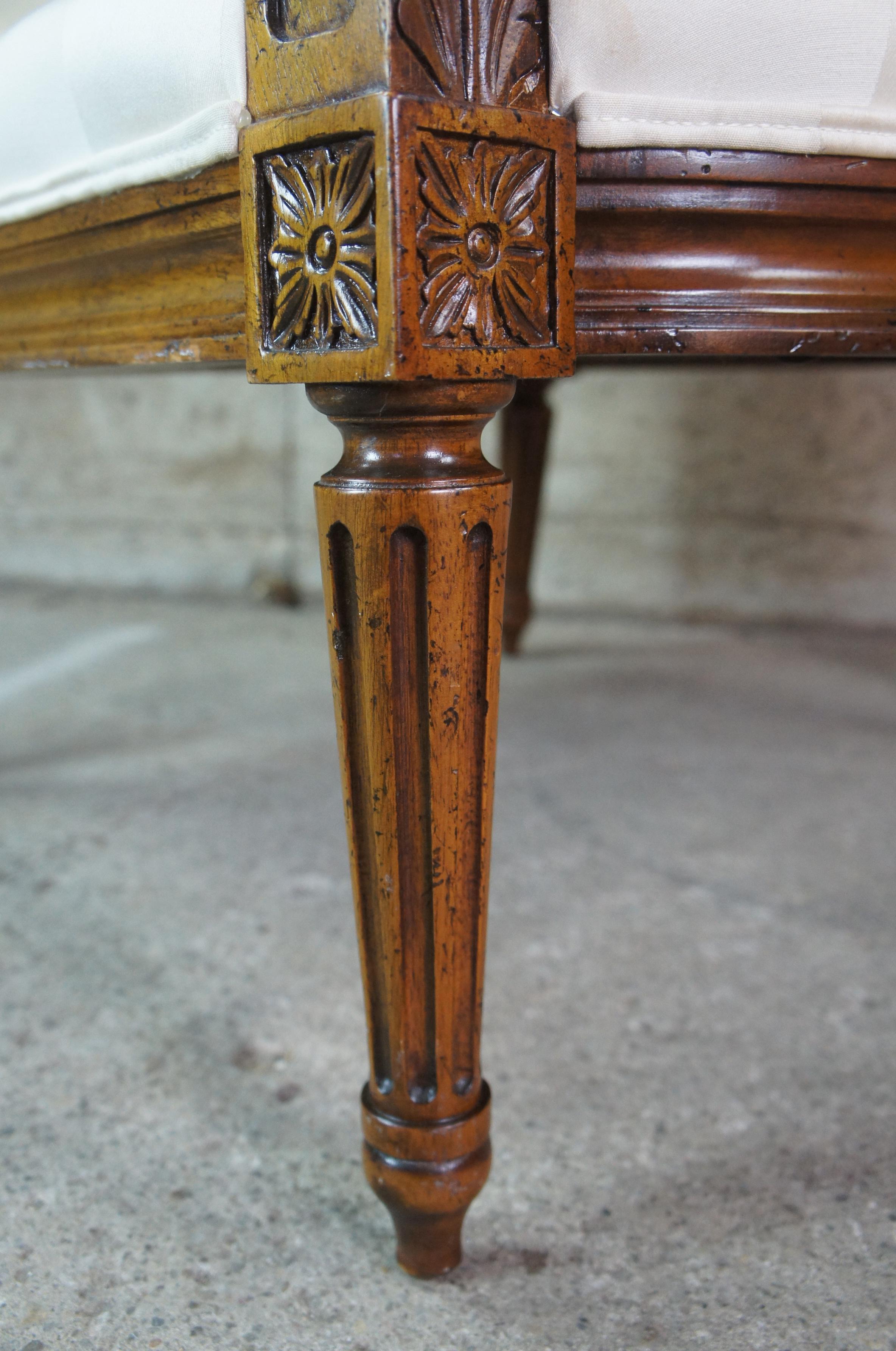 20th Century Baker Crown Tulip Collection French Louis XVI Fauteuil Walnut Bergere Arm Chair
