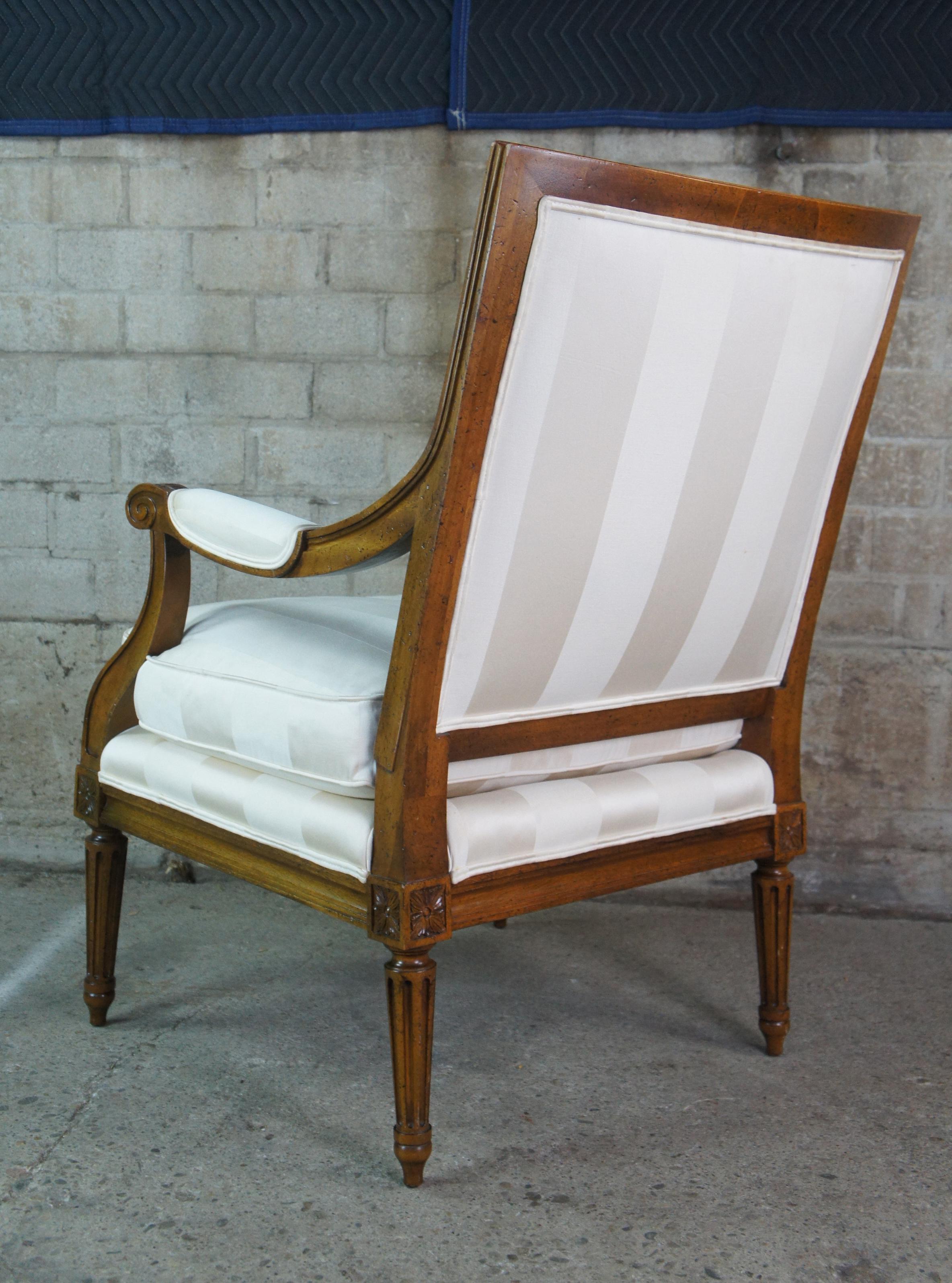 Baker Crown Tulip Collection French Louis XVI Fauteuil Walnut Bergere Arm Chair 2