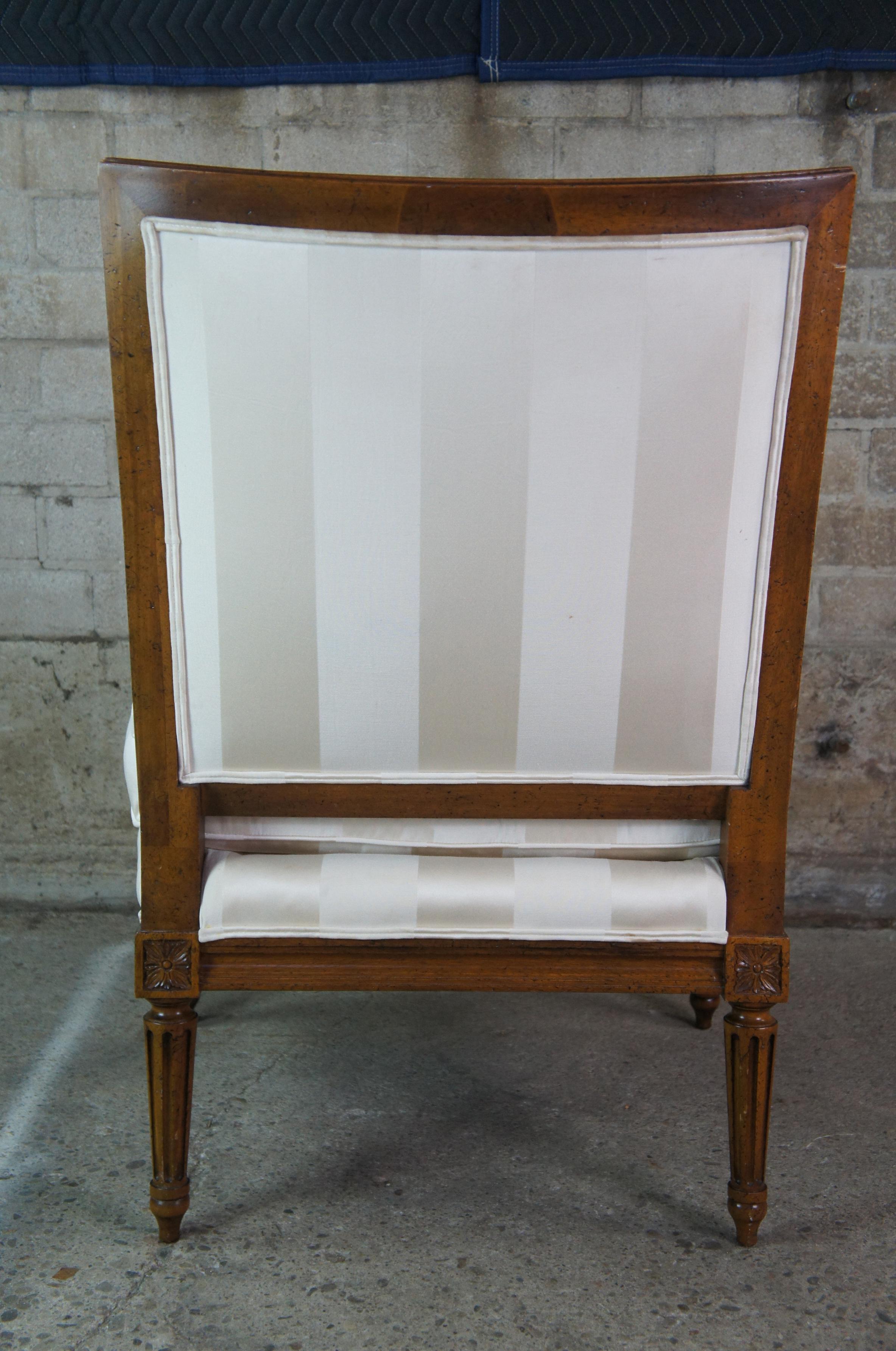 Baker Crown Tulip Collection French Louis XVI Fauteuil Walnut Bergere Arm Chair 3