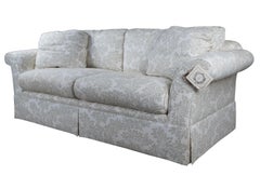 Baker Crown & Tulip Traditional Rolled Arm Down Filled Acanthus Sofa Couch
