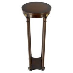 Baker Dark Mahogany 13" Round Neoclassical Pedestal Plant Lamp Stand Table MINT