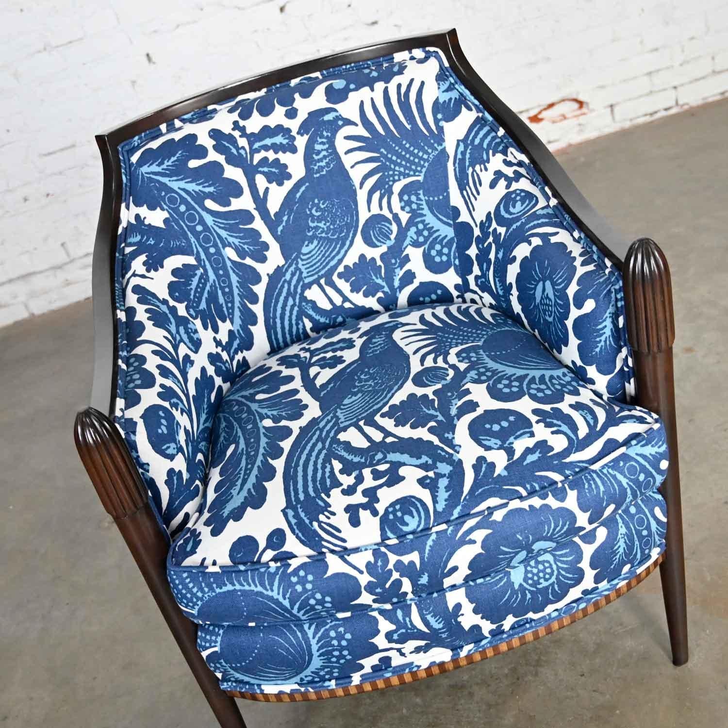 Baker Deco Lounge Chair by Barbara Barry in Williamsburg by Schumacher Waverly 1