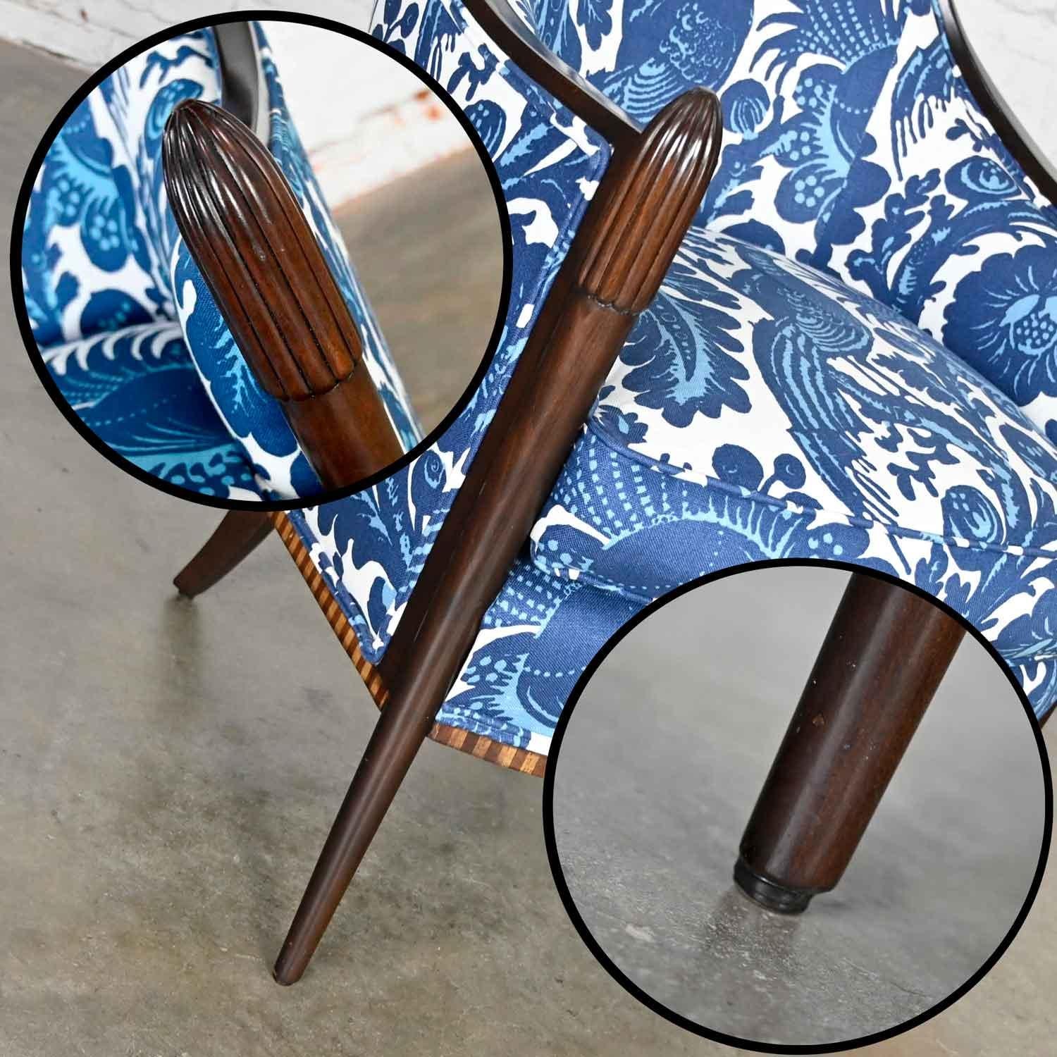 Baker Deco Lounge Chair by Barbara Barry in Williamsburg by Schumacher Waverly 2