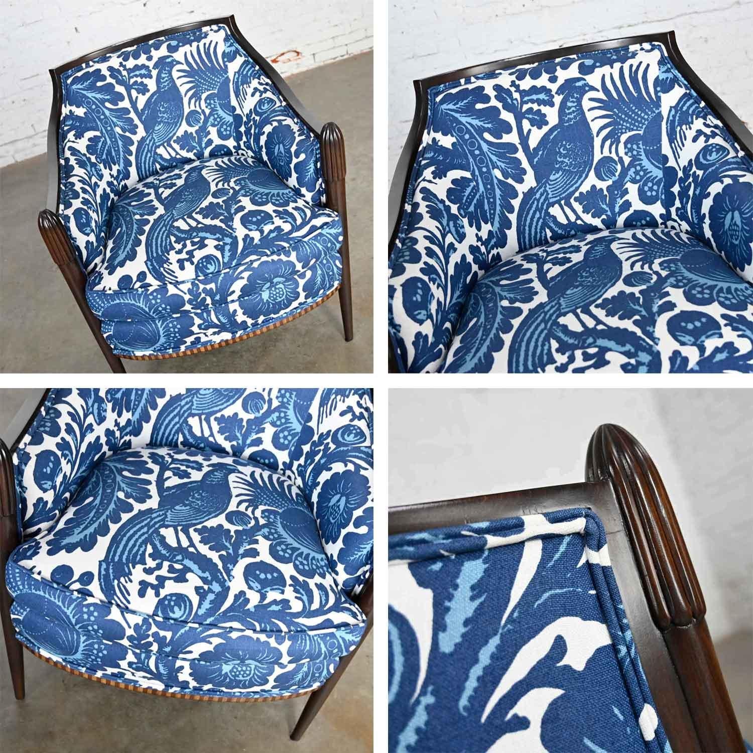 Baker Deco Lounge Chair by Barbara Barry in Williamsburg by Schumacher Waverly 4