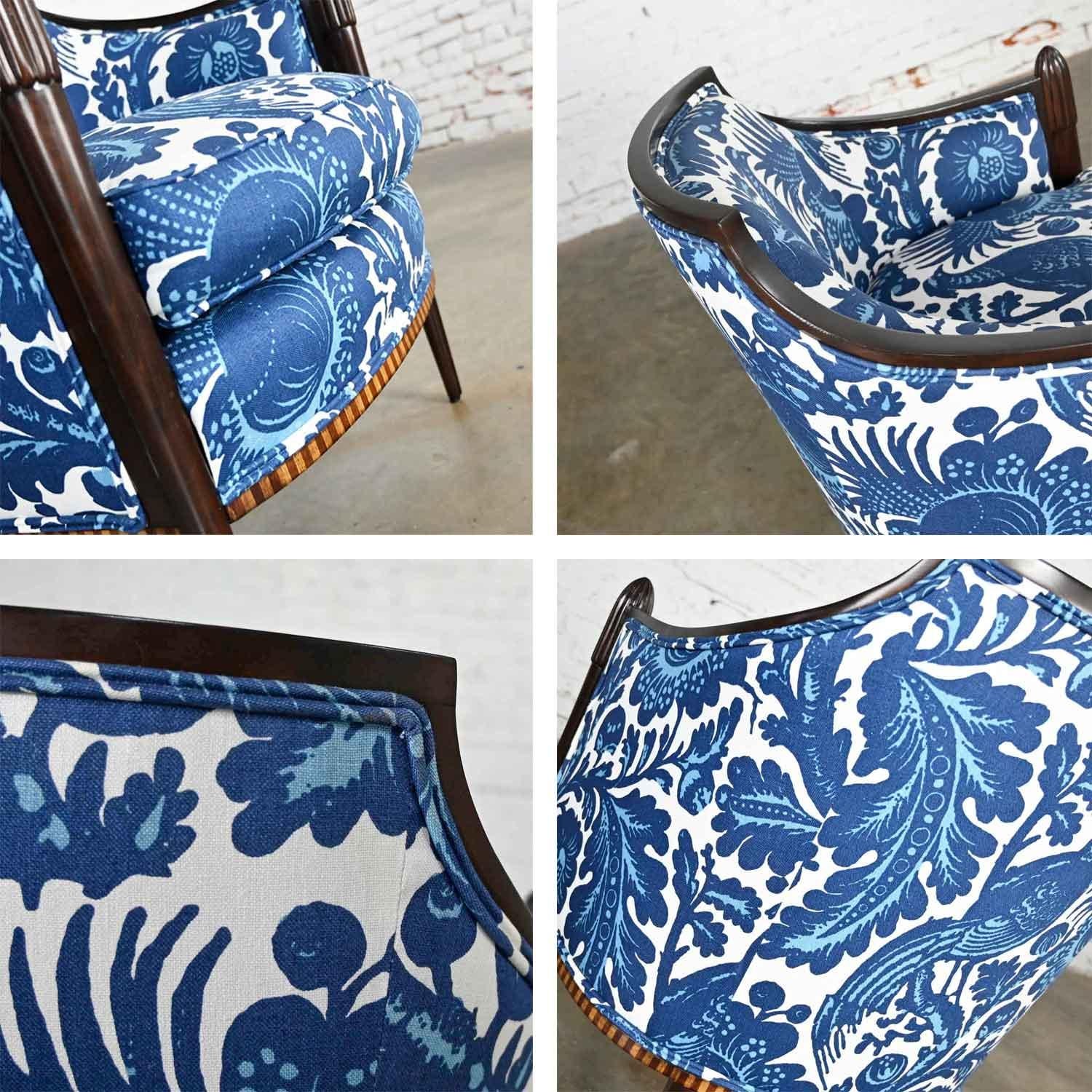Baker Deco Lounge Chair by Barbara Barry in Williamsburg by Schumacher Waverly 5