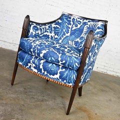 Baker Deco Lounge Chair by Barbara Barry in Williamsburg by Schumacher Waverly