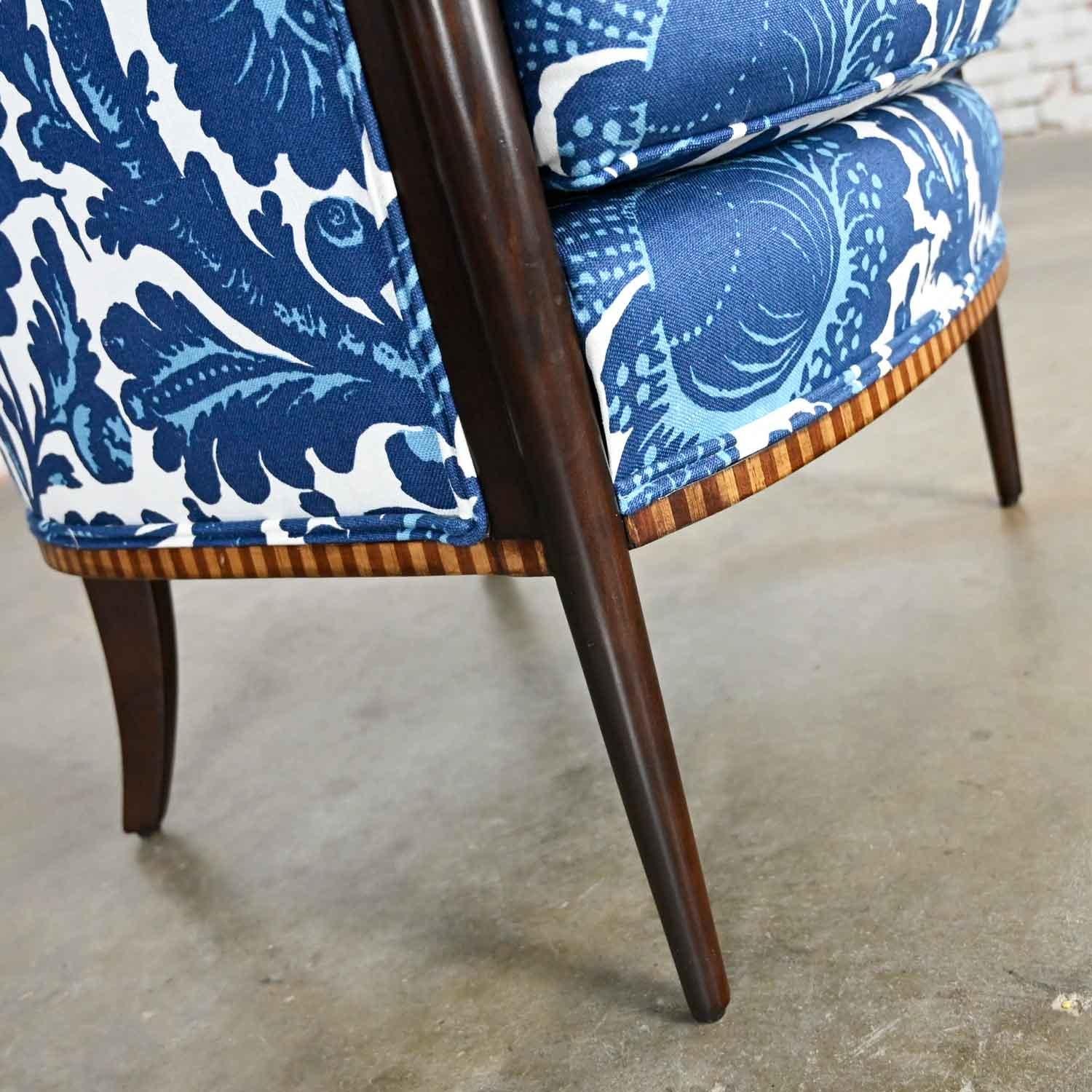 Art Deco Baker Deco Lounge Chair by Barbara Barry in Williamsburg by Schumacher Waverly