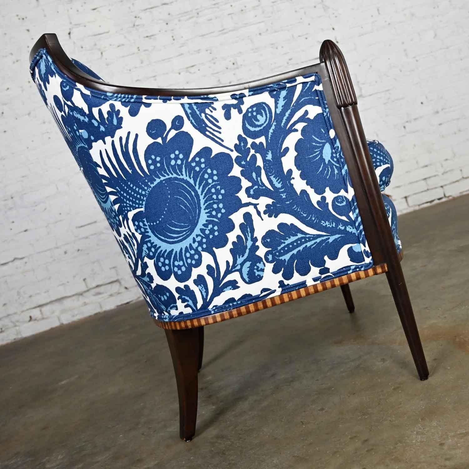 American Baker Deco Lounge Chair by Barbara Barry in Williamsburg by Schumacher Waverly